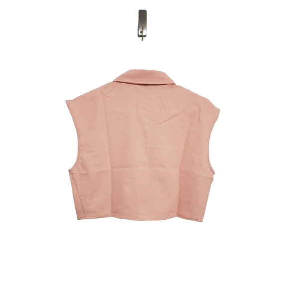 Julia by Love J Crepe Knit Cargo Shirt and Shorts Set in Coral - Size Large - Picture 8 of 12